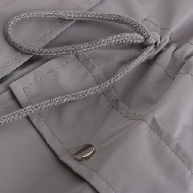 Gray Hooded Detachable Windproof Plus Size Windbreaker TQK280123-11