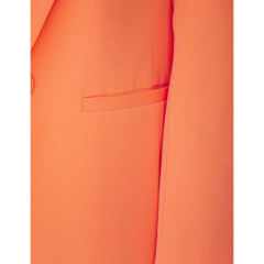 Orange Candy Button Lapel Collar Long Sleeve Blazer TQK260052-14