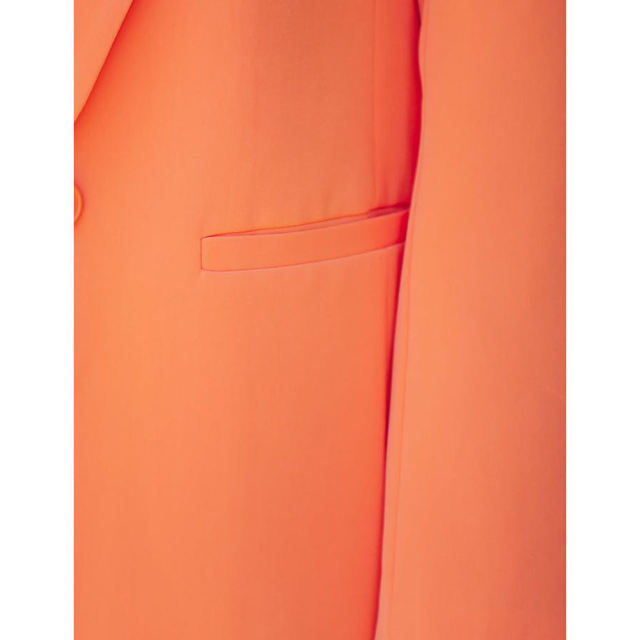 Orange Candy Button Lapel Collar Long Sleeve Blazer TQK260052-14