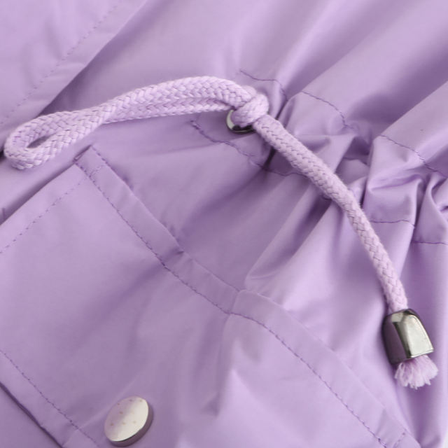 Light Purple Hooded Detachable Windproof Plus Size Windbreaker TQK280123-38