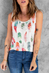 Multicolor Aztec Feather Tank Top LC256607-22