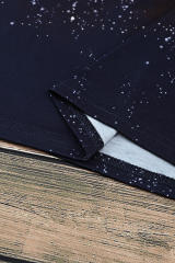 Black Tie Dye Bleached Print Short Sleeve Crewneck Top LC25220646-2