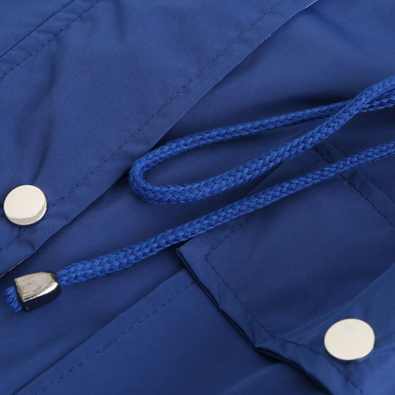 Blue Hooded Detachable Windproof Plus Size Windbreaker TQK280123-5