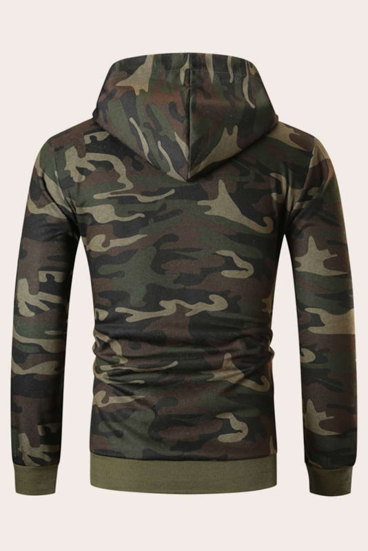Men Camouflage Print &amp; Drawstring Hoodie Tracksuit MC622017-9
