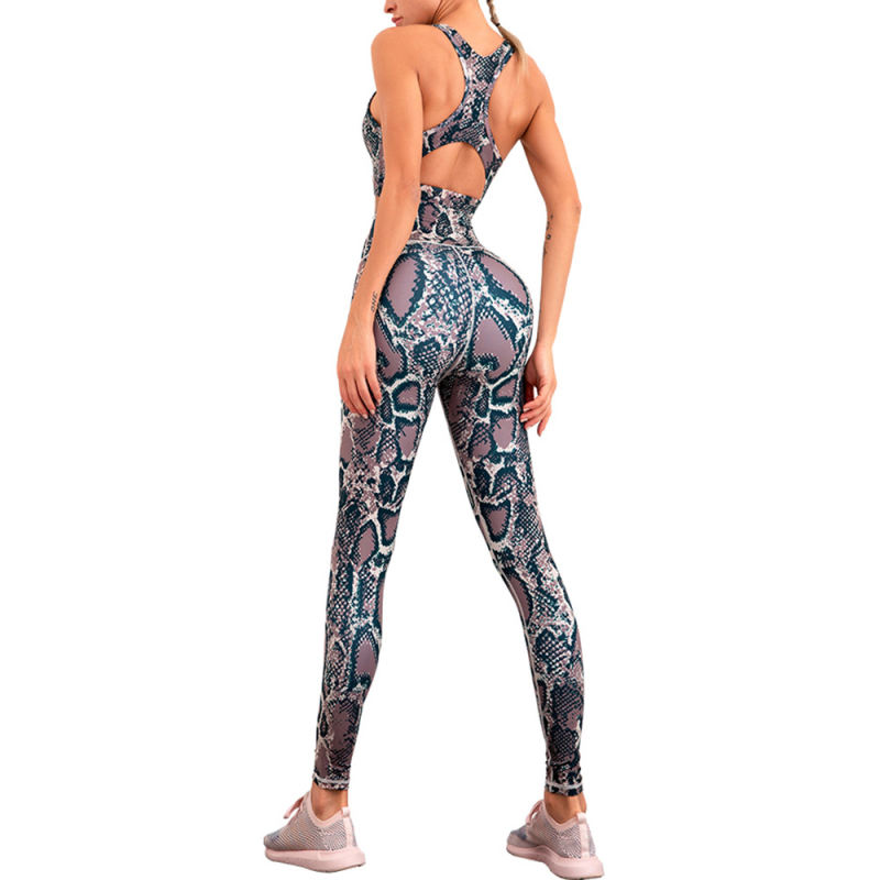 Snake Print Quick Dry Bra and Yoga Pant TQE990206-230