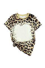 Leopard Bleached O-neck Short Sleeve T Shirt LC25219744-20