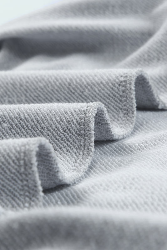 Gray Plain Crew Neck Pullover Sweatshirt