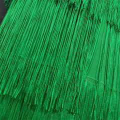 Green High Waist Slim Fit Tassel Pencil Skirt