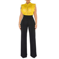 Solid Black Back Zipper Straight Leg Pants TQV510001-2