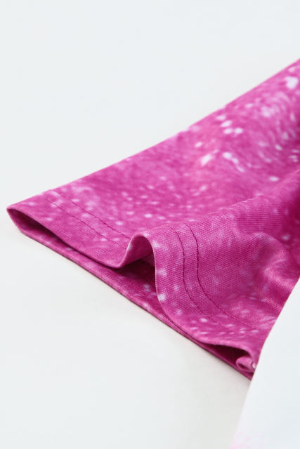 Rose Blank Graphic Bleached Crew Neck T Shirt LC25219622-6