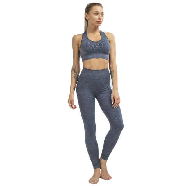 Navy Blue Nylon Bra with Pant Set TQK710269-34