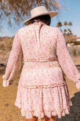 Pink Frilled Tiered Floral Plus Size Dress PL61174-10