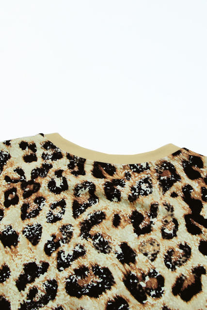 Leopard Bleached O-neck Short Sleeve T Shirt LC25219744-20
