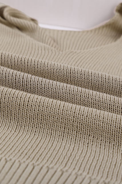 Khaki Cascading Ruffles Knit Tank Top LC256946-16