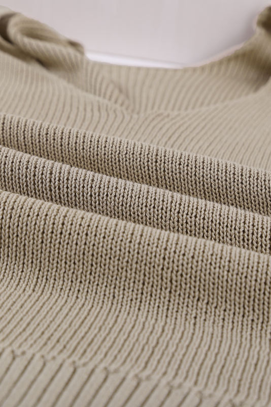 Khaki Cascading Ruffles Knit Tank Top LC256946-16