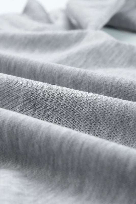 Gray Plain Crew Neck Pullover Sweatshirt
