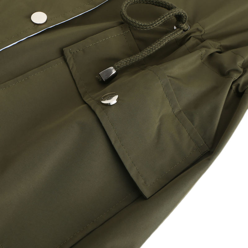 Army Green Hooded Detachable Windproof Plus Size Windbreaker TQK280123-27