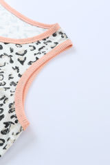 Leopard Fuzzy Print Contrast Trim Tank Top  LC2568287-20