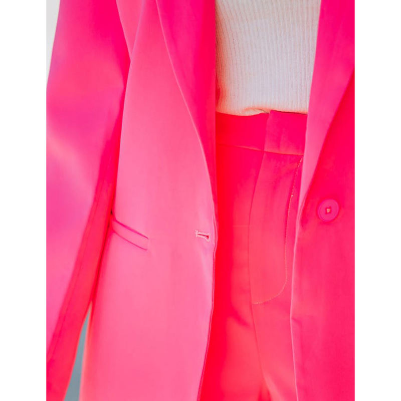 Rose Candy Button Lapel Collar Long Sleeve Blazer TQK260052-6