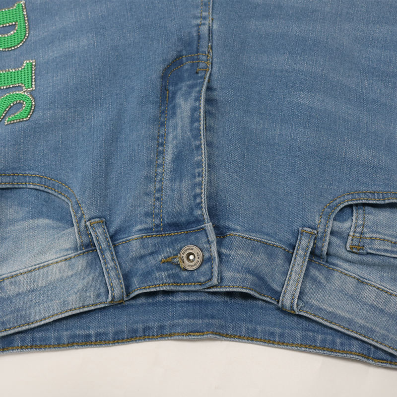 Fashion Print Skinny Jeans in Sky Blue TQV510004-30