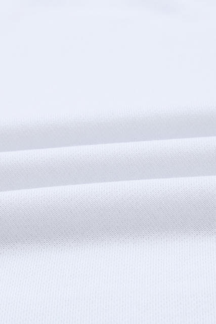 White Plain Crew Neck Pullover Sweatshirt