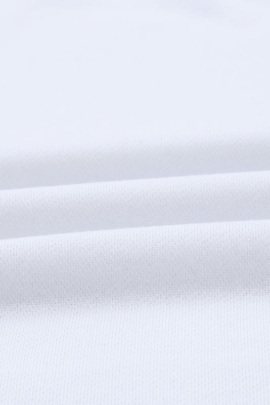White Plain Crew Neck Pullover Sweatshirt