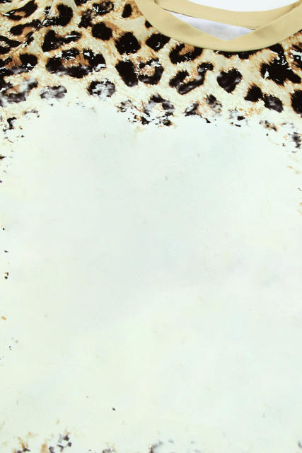 Leopard Bleached O-neck Short Sleeve T Shirt LC25219744-20