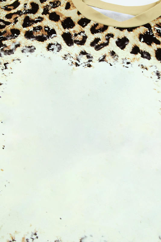 Leopard Bleached O-neck Short Sleeve T Shirt LC25219744-20