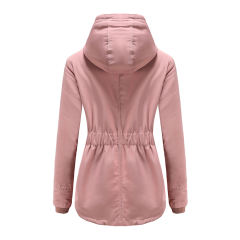 Pink Plush Warm Hooded Parka Coat TQK280128-10