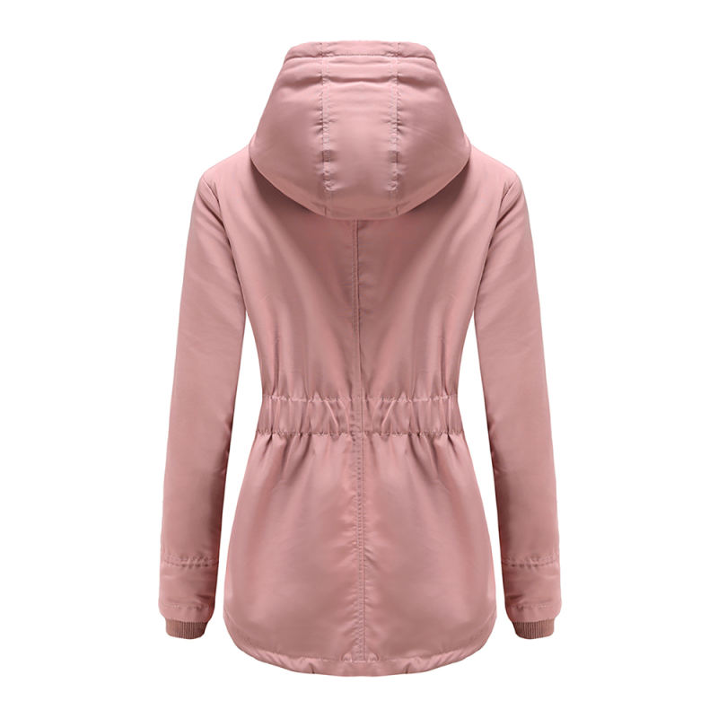 Pink Plush Warm Hooded Parka Coat TQK280128-10