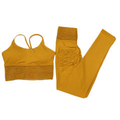 Orange Bra with Poacketed Pant Yoga Set TQE91359-14