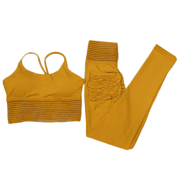 Orange Bra with Poacketed Pant Yoga Set TQE91359-14
