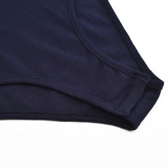 Navy Blue Zip Up Long Sleeve Bodysuit TQK550148-34