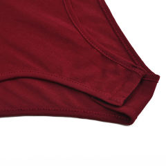 Wine Zip Up Long Sleeve Bodysuit TQK550148-103