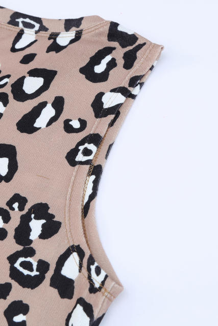 Leopard Print Crew Neck Tank Top LC2565188-20