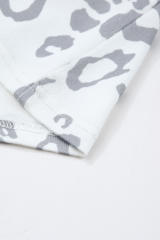 Gray Leopard Print Crew Neck Tank Top LC2565188-1011