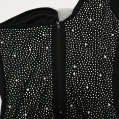 Black Rhinestone Perspective One Shoulder Bodycon Dress TQK310810-2