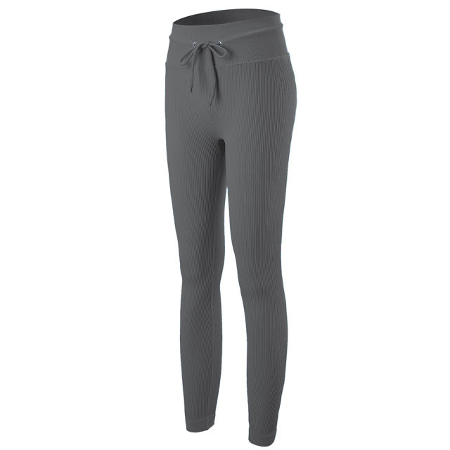 Gray Seamless Stand Collar Jacket with Pant Yoga Set TQK710415-11