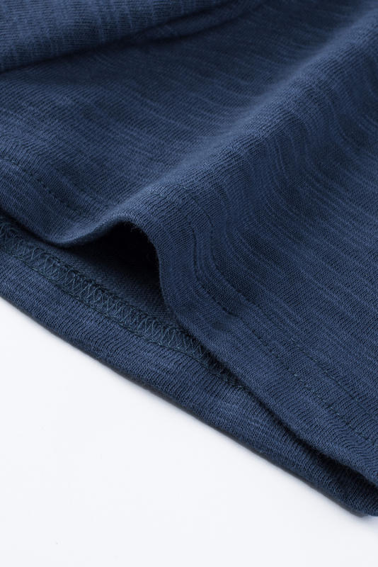 Blue Solid Color Short Sleeve Men\'s T-shirt MC252718-5