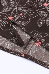 Brown Floral Print Spaghetti Strap Racerback Tank Top LC2567780-17