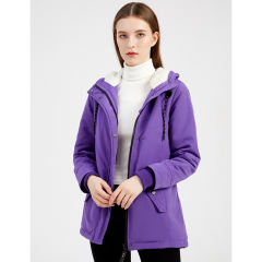 Purple Plush Warm Hooded Parka Coat TQK280128-8