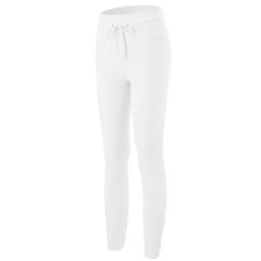 White Seamless Stand Collar Jacket with Pant Yoga Set TQK710415-1