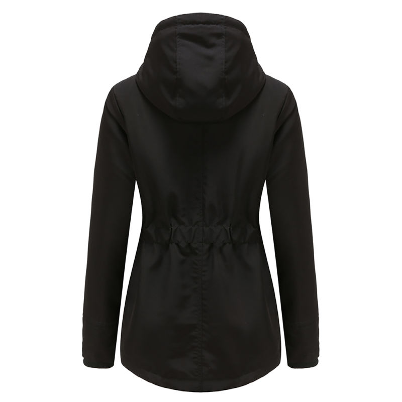 Black Plush Warm Hooded Parka Coat TQK280128-2