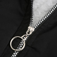 Black Fur Collar Warm Hooded Parka Coat TQK280129-2