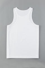 White Men\'s Solid Crew Neck Sleeveless Top MC256180-1