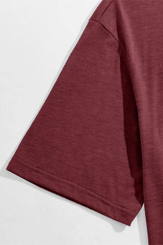 Red Solid Basic Crewneck Short Sleeve Men\'s T-shirt MC252852-3