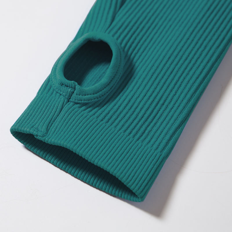 Aquamarine Seamless Stand Collar Jacket with Pant Yoga Set TQK710415-45