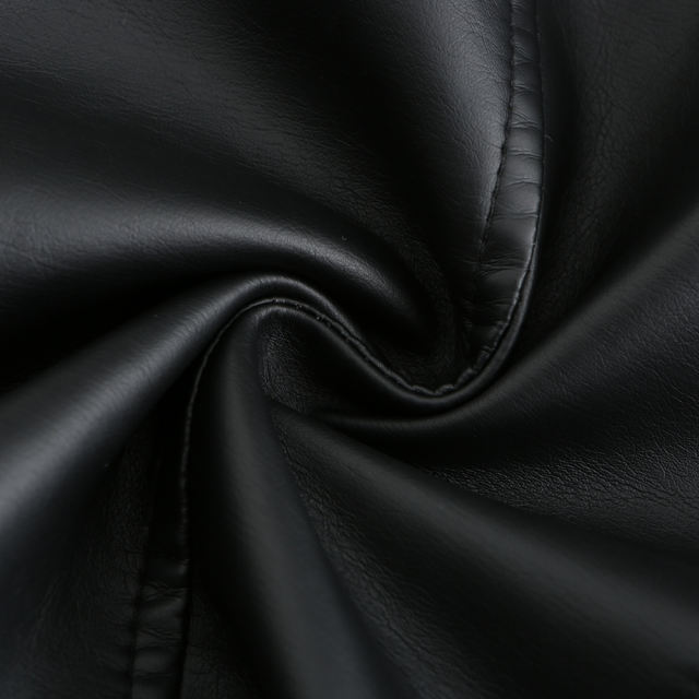 Black Zipper &amp; Bandage PU Leather Jacket TQK280142-2