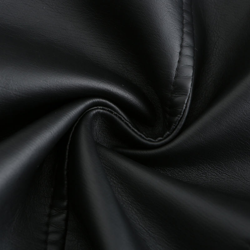 Black Zipper &amp; Bandage PU Leather Jacket TQK280142-2