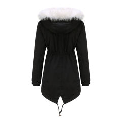 Black Fur Collar Warm Hooded Parka Coat TQK280129-2